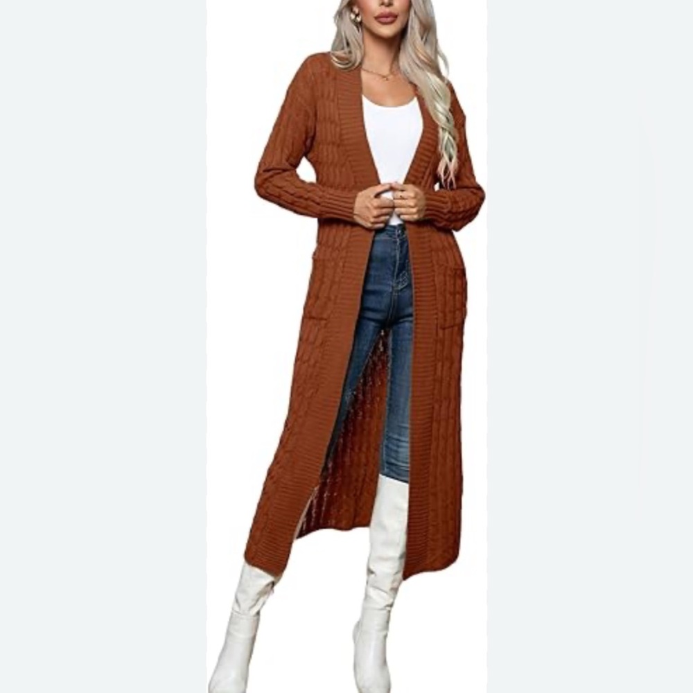 Fashion nova Women's Rust Cable Knit Cardigan